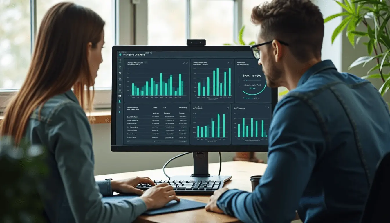 UX designer and developer review website security dashboard together