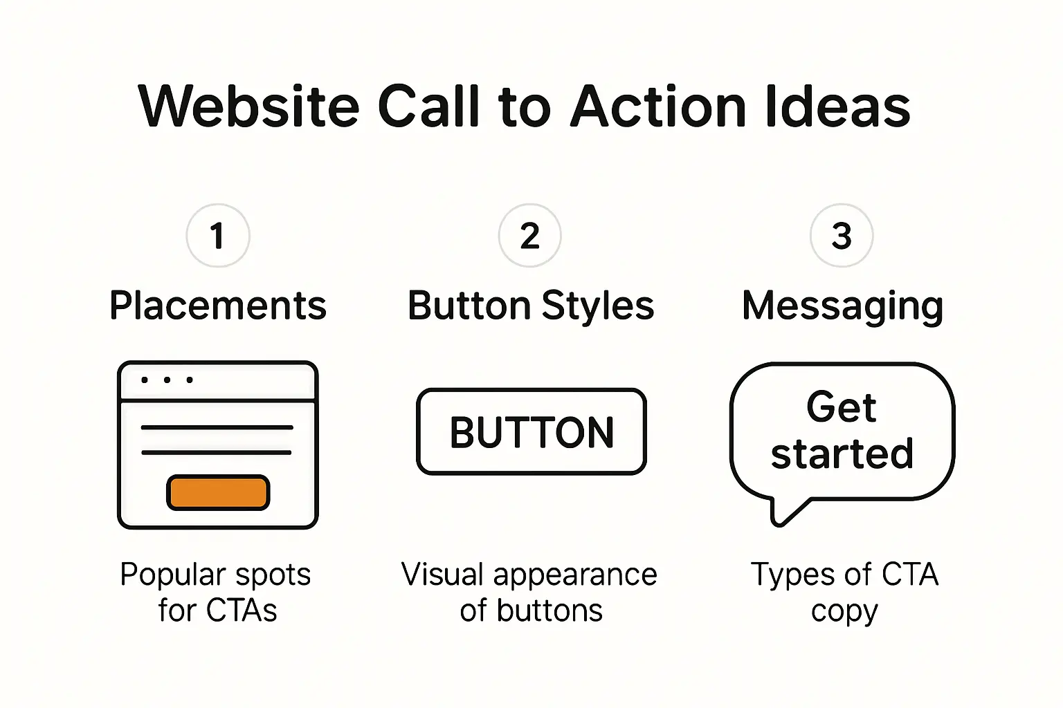 Infographic showing types of website call to action ideas