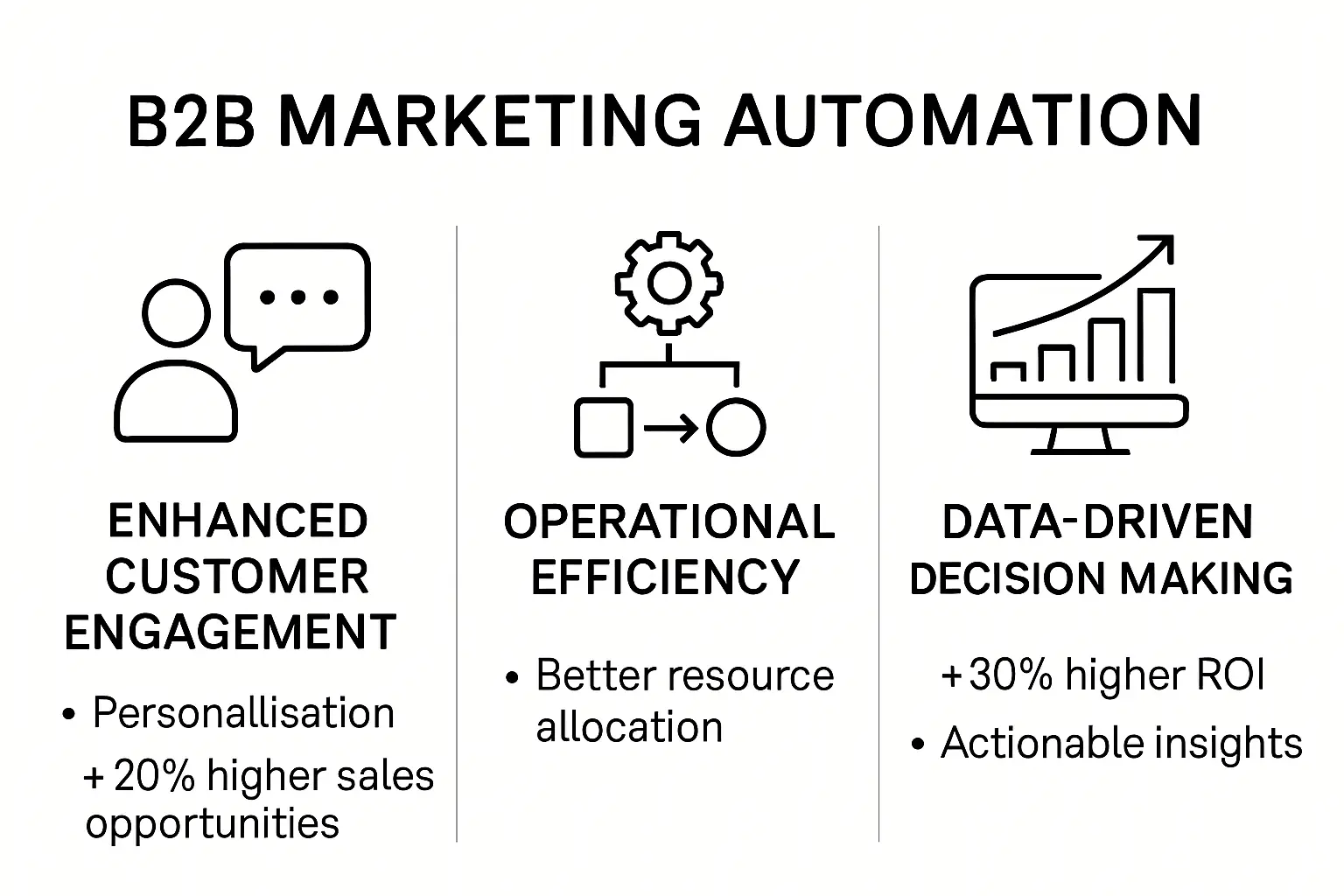 Visual summary of B2B marketing automation benefits