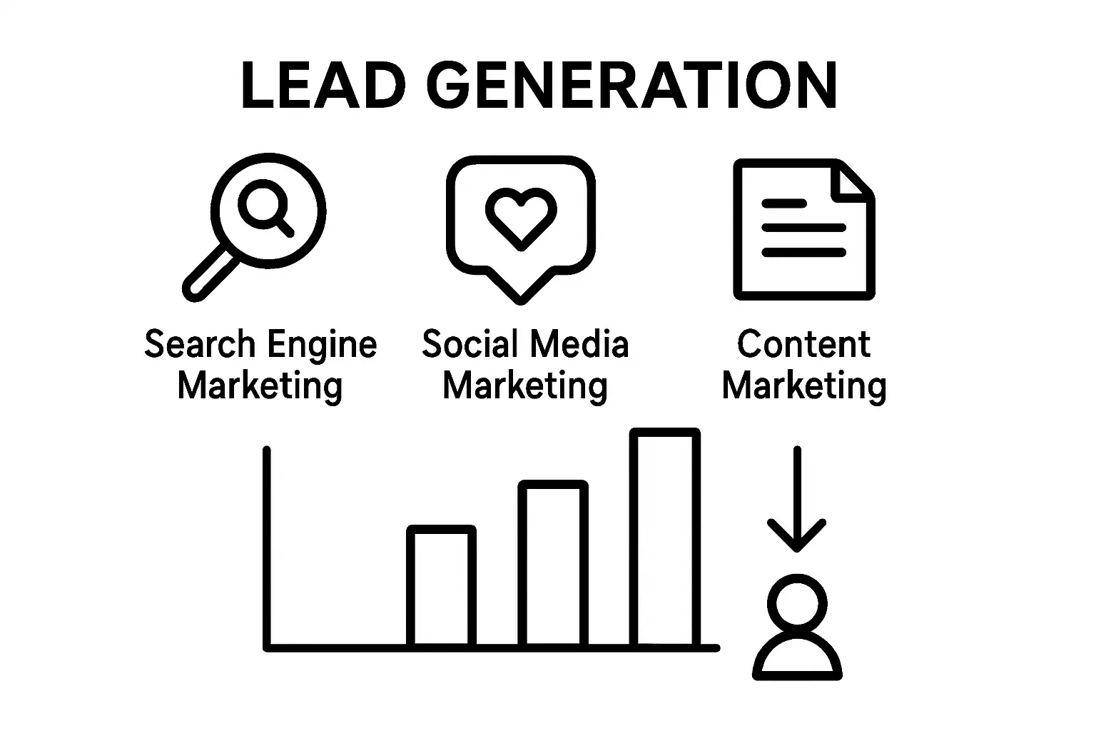 Infographic comparing top digital channels for online lead generation