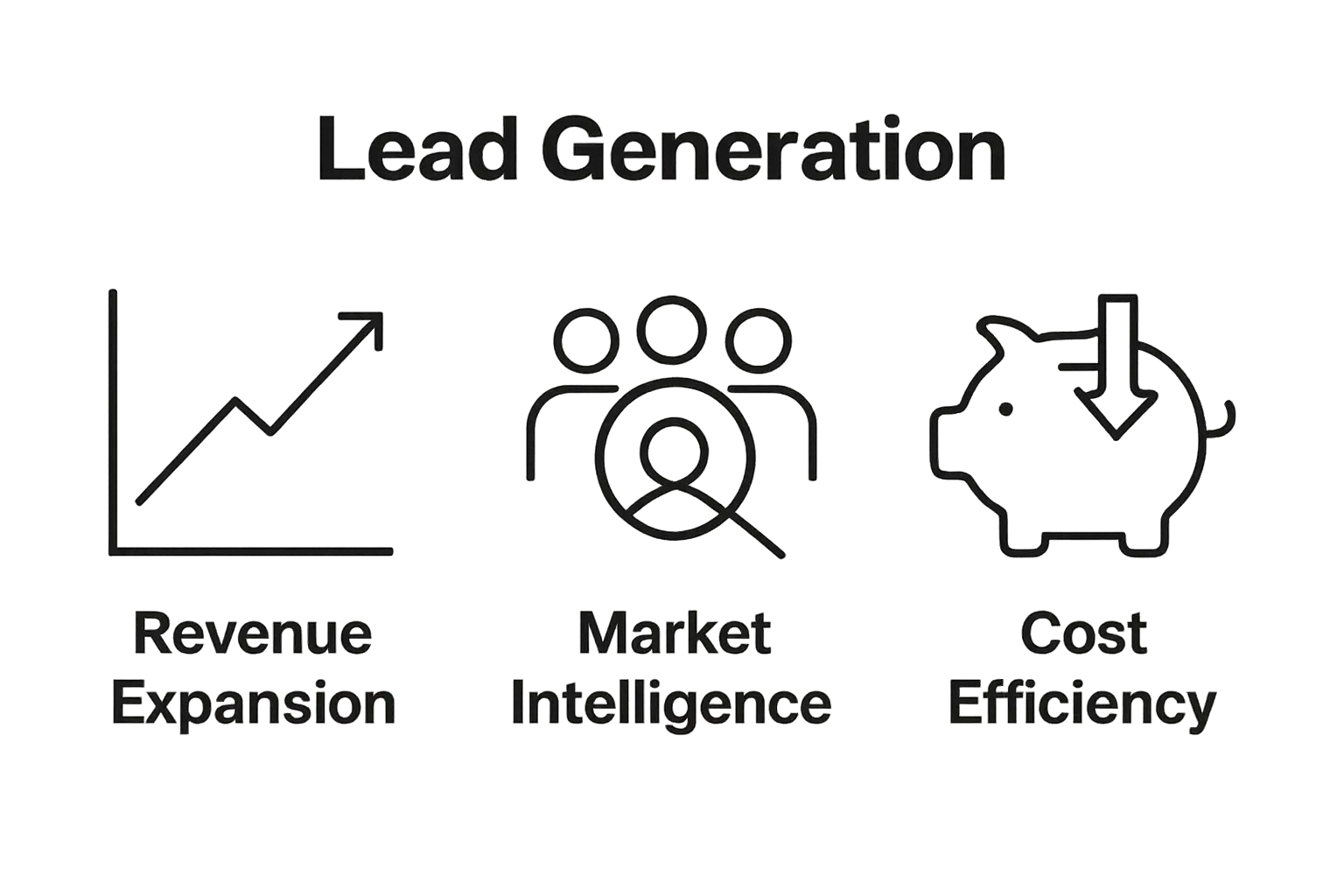 Infographic comparing revenue, intelligence, and cost benefits