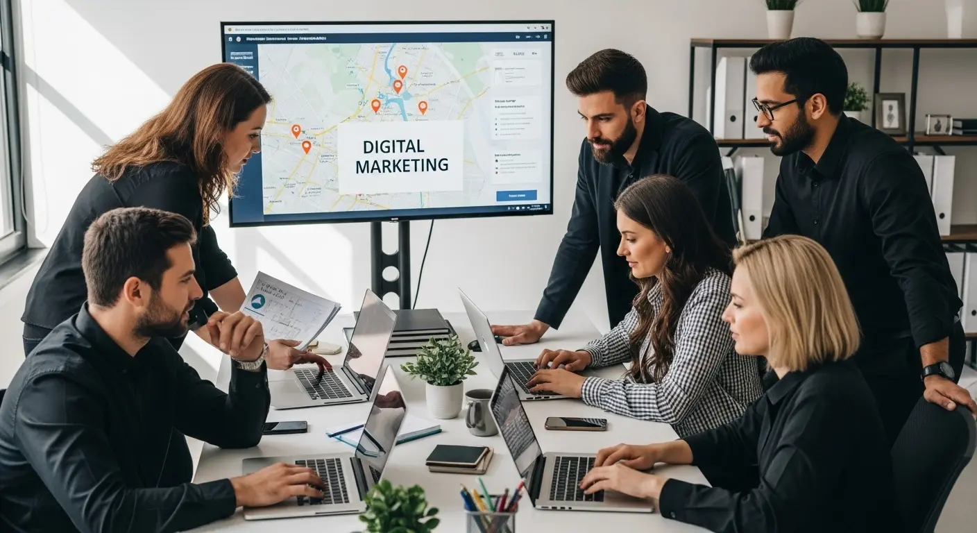 digital marketing teamwork office