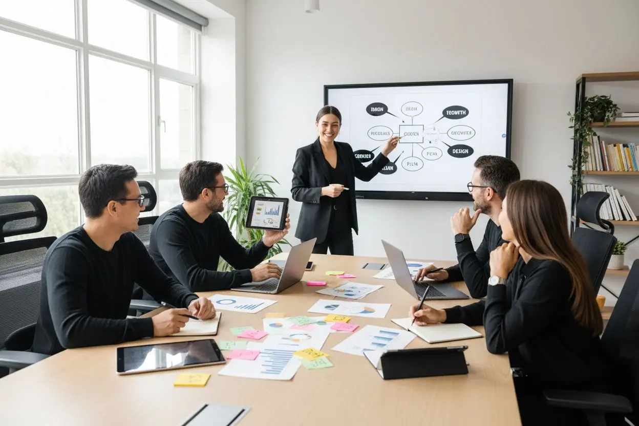 content creation teamwork modern office