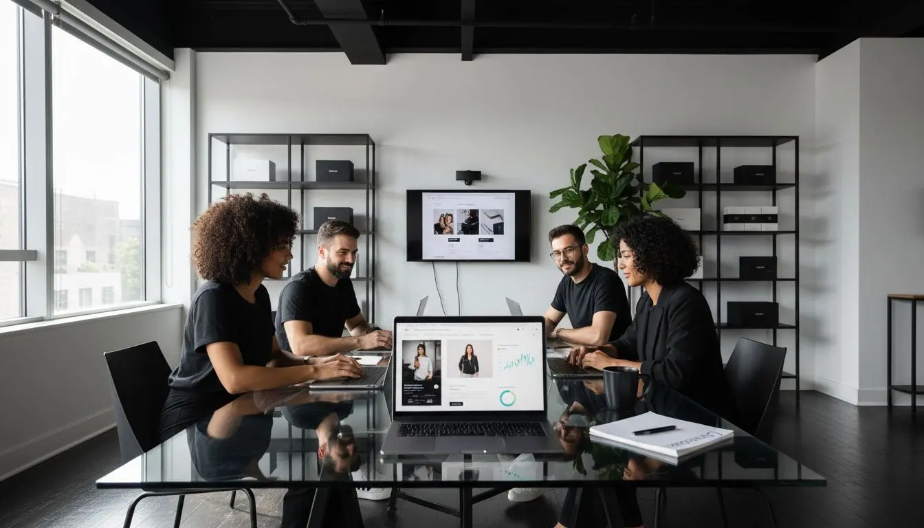Team working in modern ecommerce website office