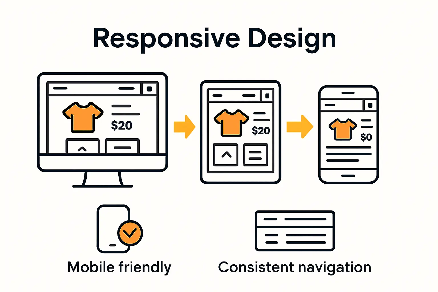 Infographic showing responsive ecommerce design
