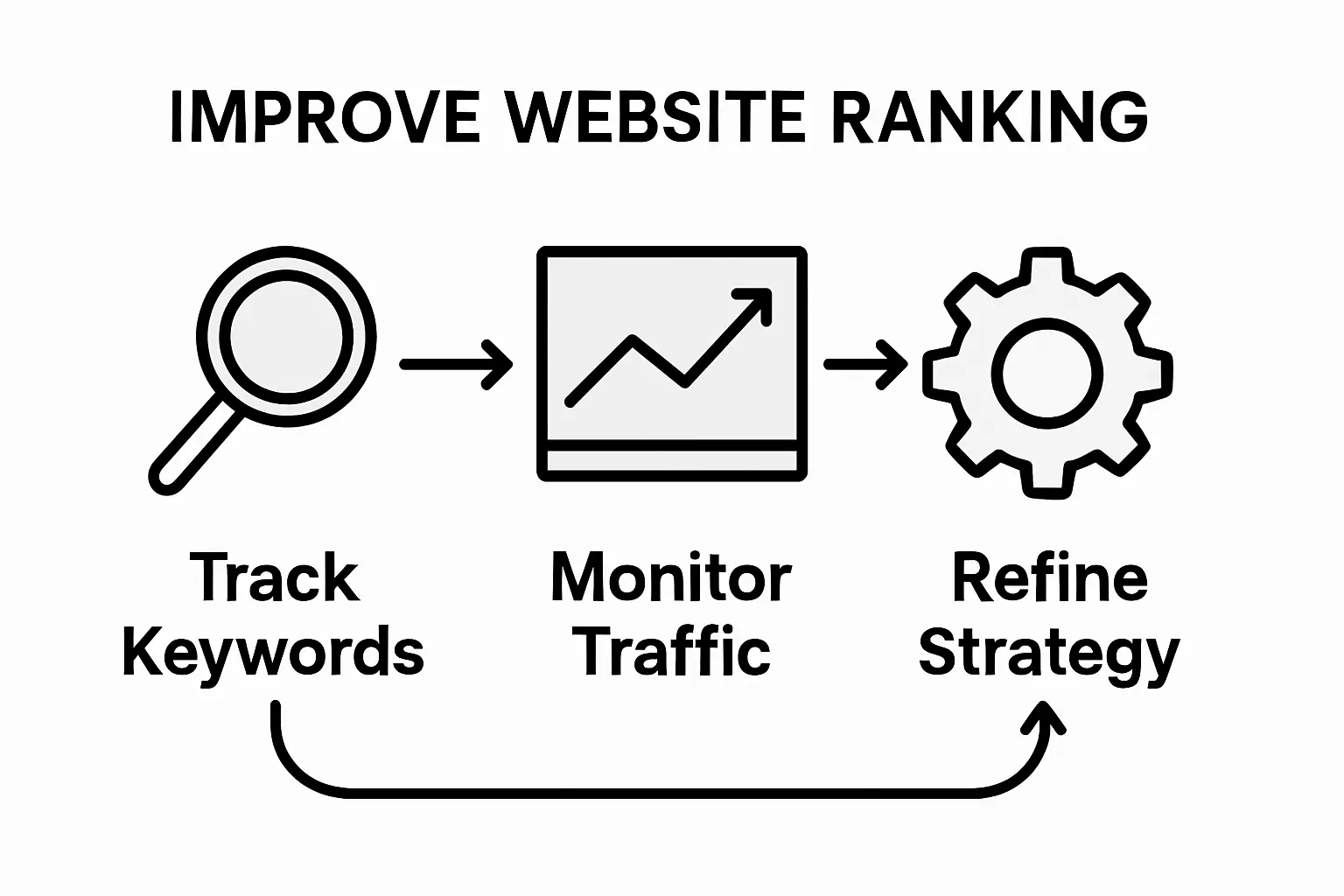 Infographic showing SEO analytics process