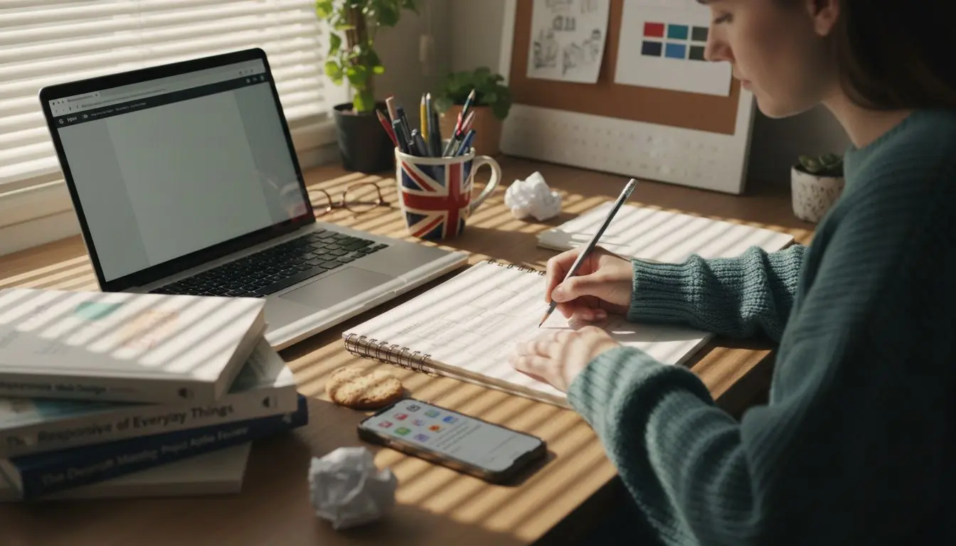 Designer sketching homepage wireframe layout