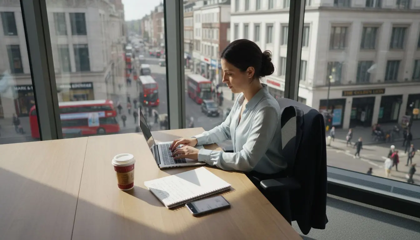 Business owner managing content marketing tasks