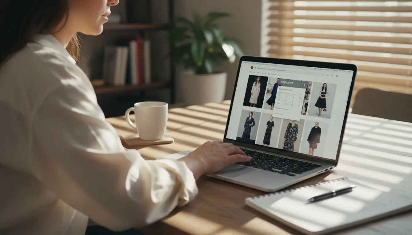 Person browsing enhanced product listings