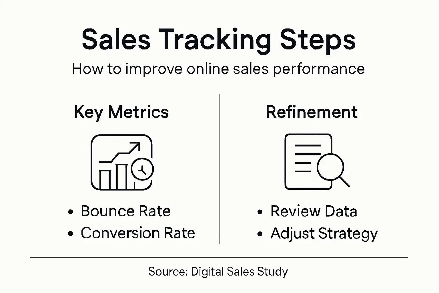 Infographic on sales tracking and strategy refinement