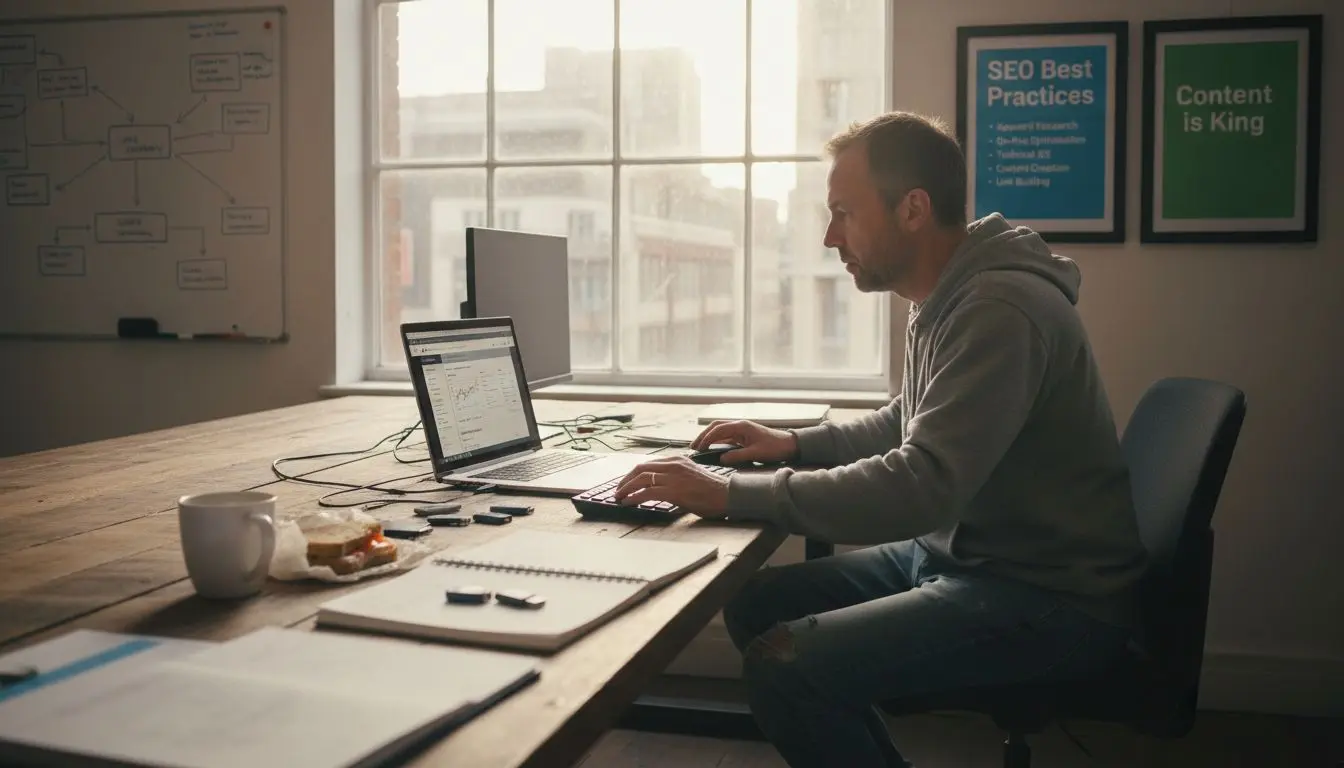 Web developer optimizing website SEO settings