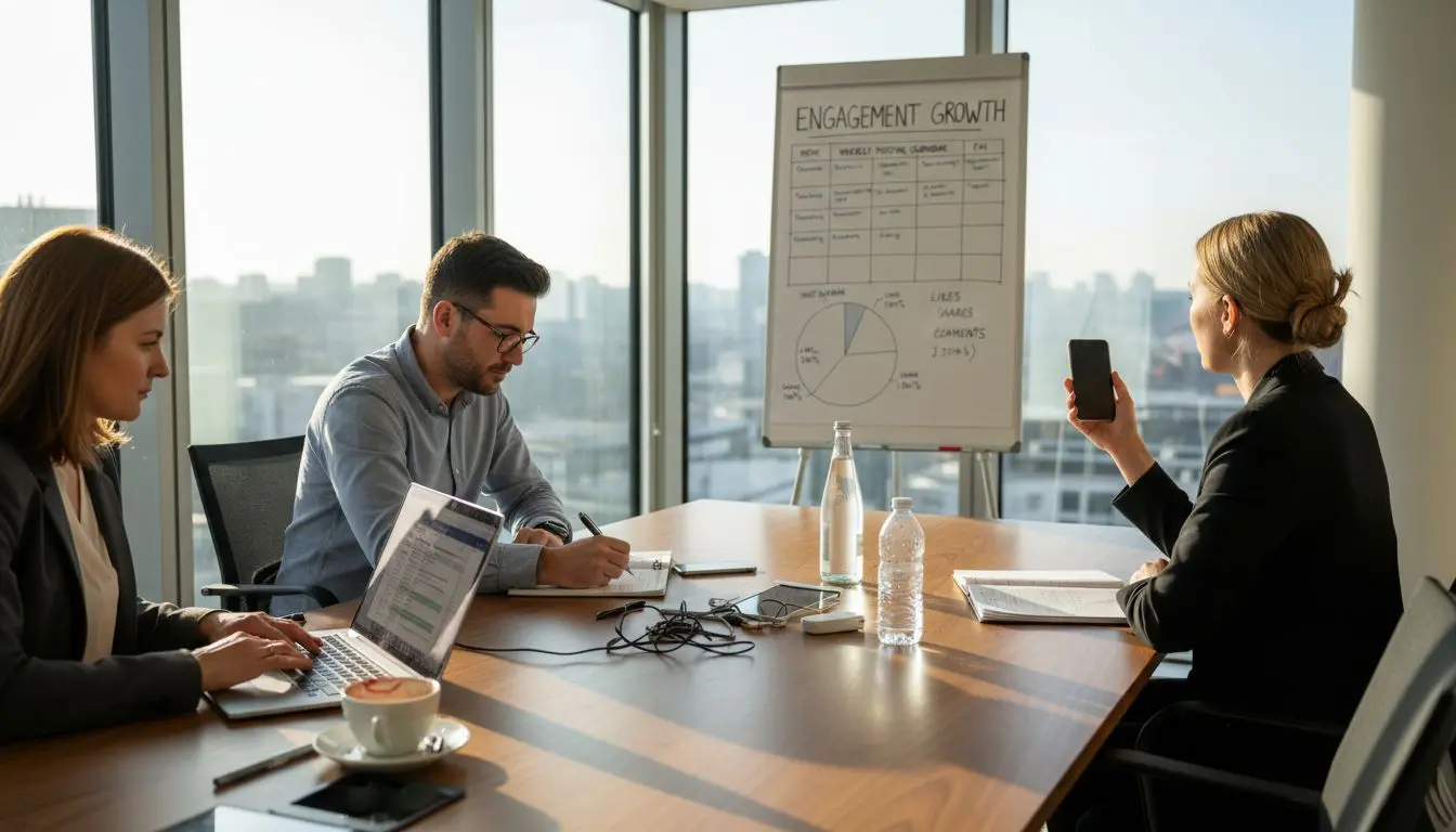 B2B social media strategy team meeting