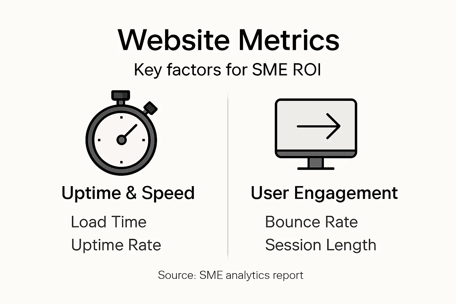 Infographic showing essential website metrics