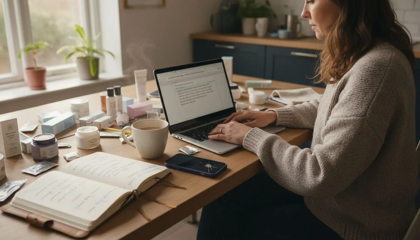 Content writer drafting product description details