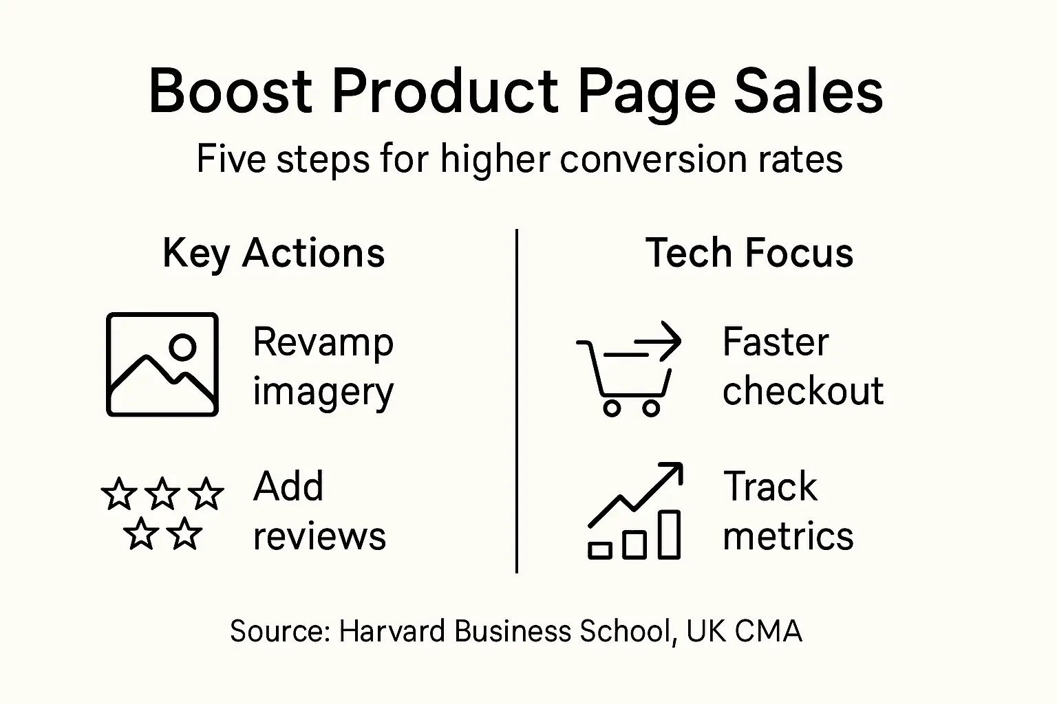 Infographic showing product page conversion steps overview