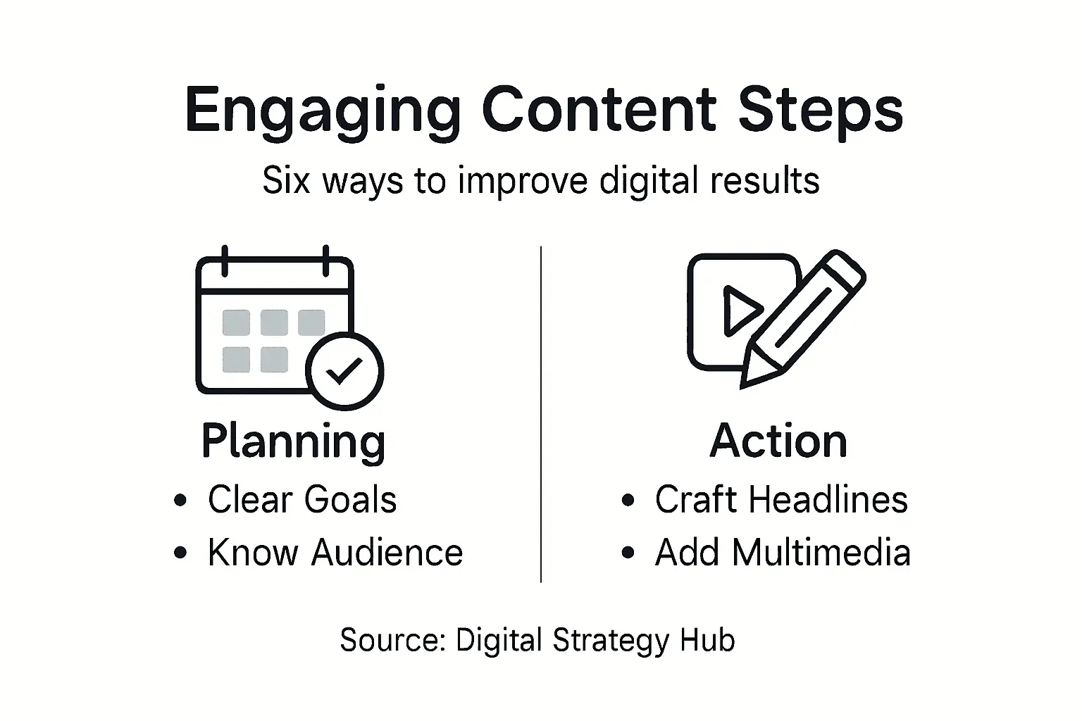 Infographic shows main engaging content steps