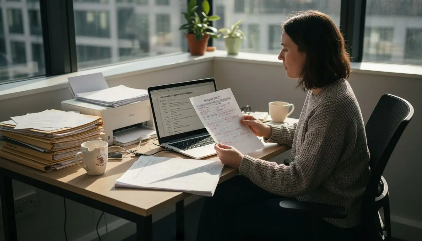 Small business owner reviewing GDPR policy