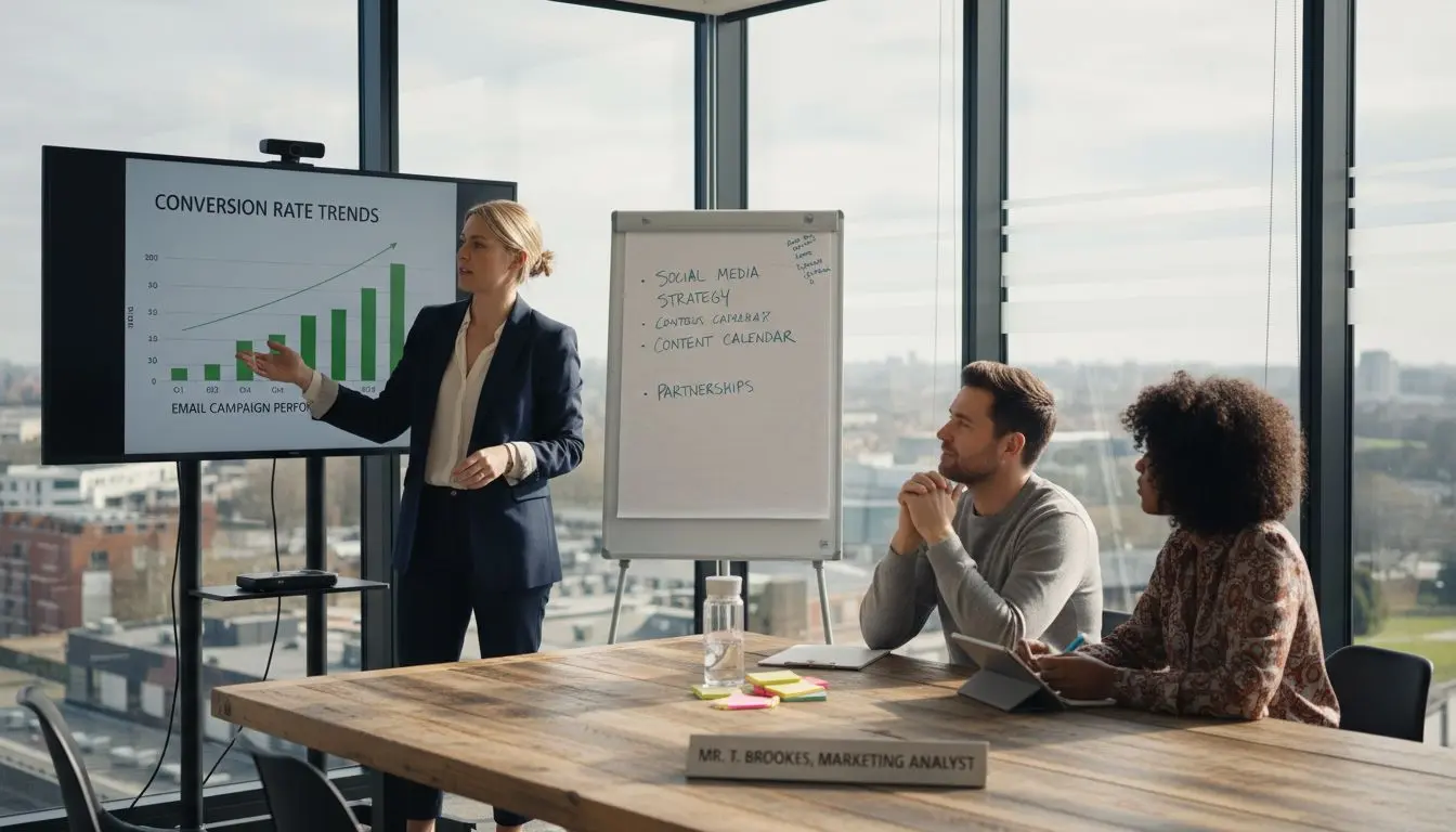 Marketing team discusses conversion strategies