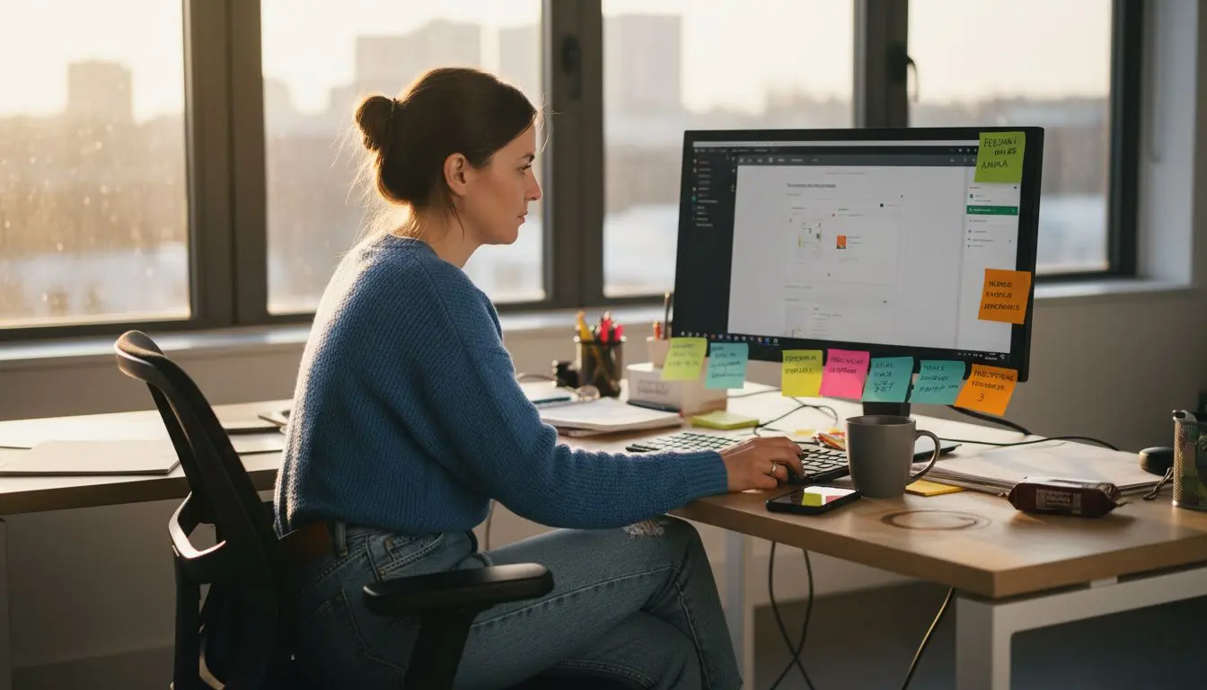 UX designer reviewing interface microcopy