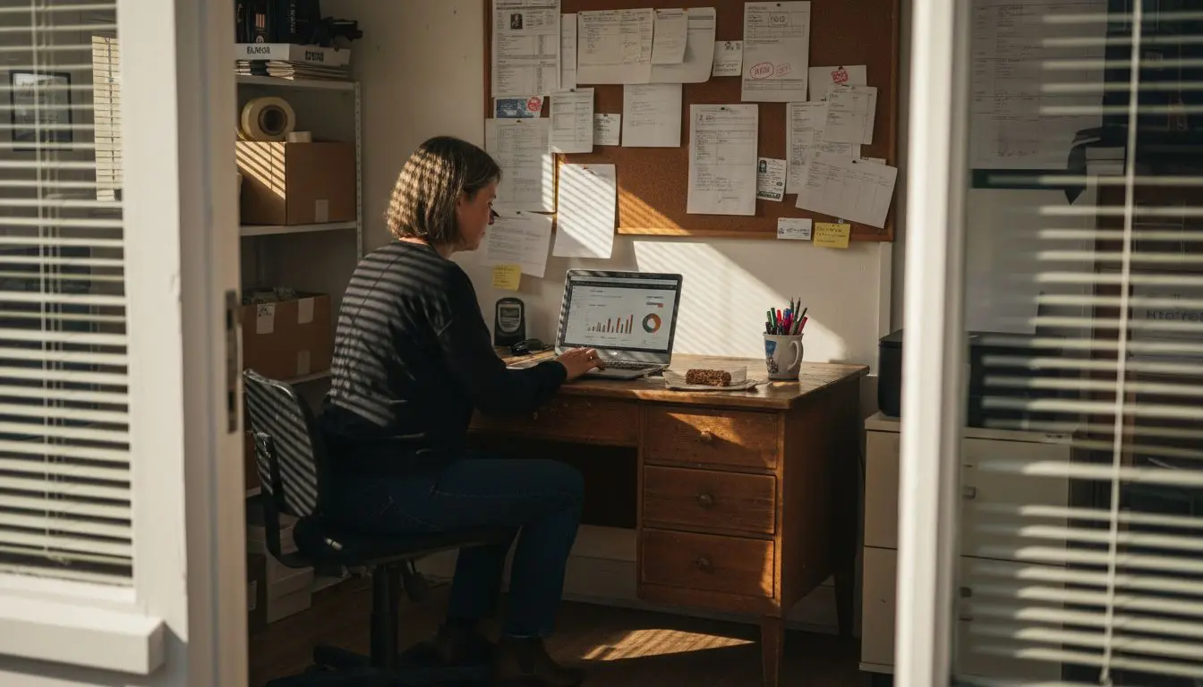 Business owner checking online store conversions
