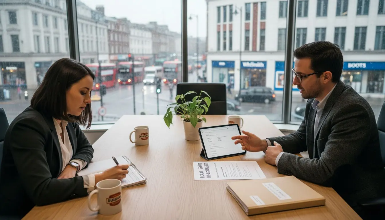 UK business owners meet local SEO consultant