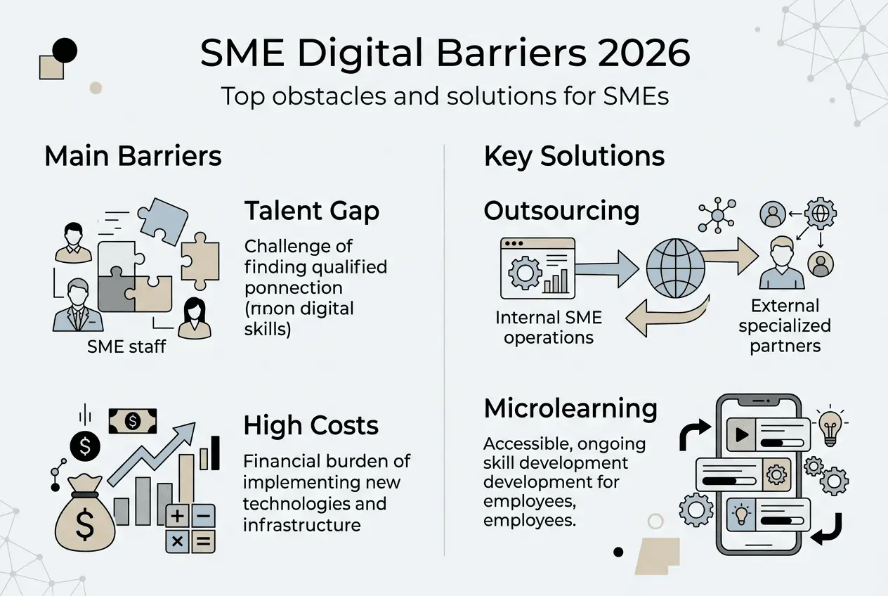 Infographic of SME digital barriers and solutions