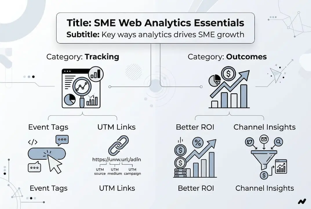 Infographic summarizing SME web analytics essentials