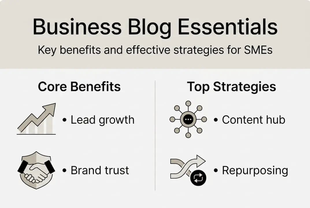 Infographic of SME blog benefits and strategies