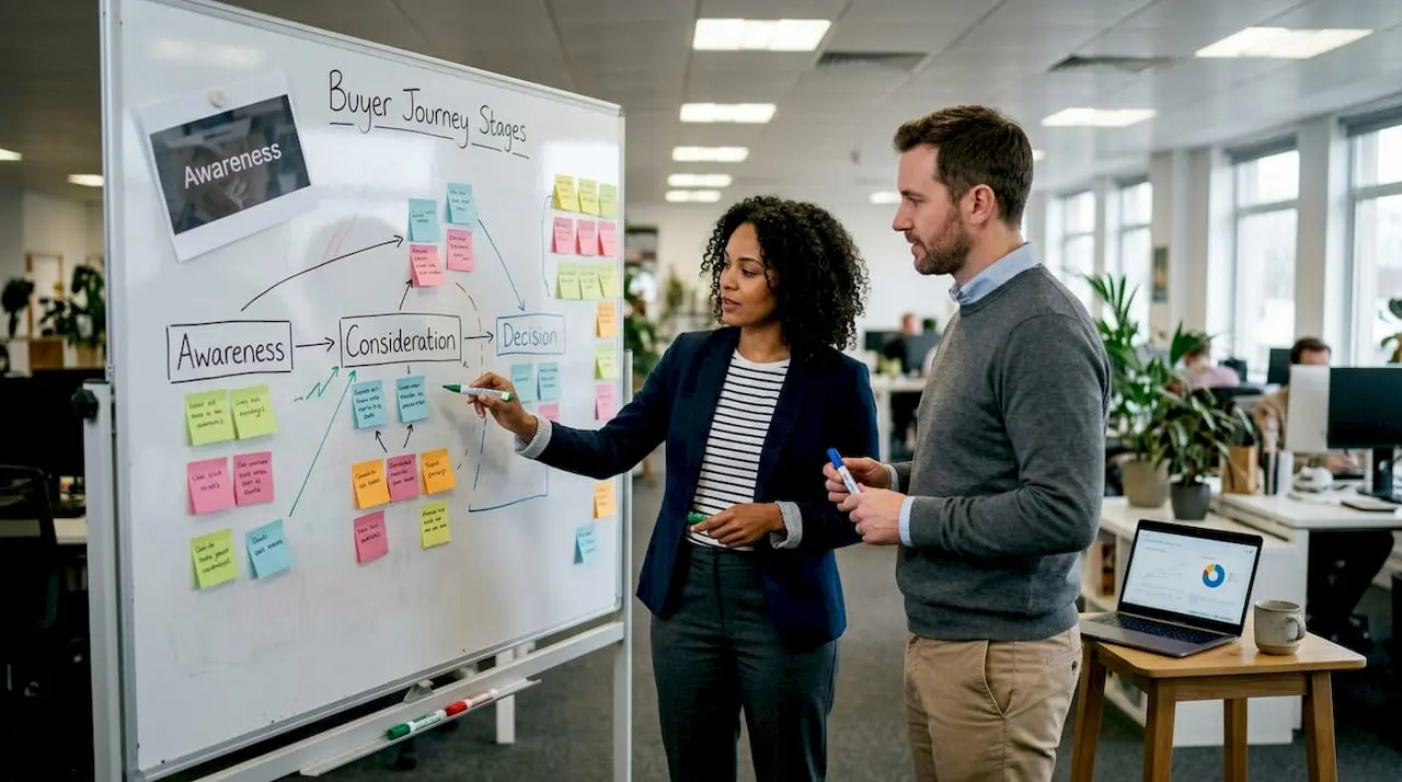 Team mapping B2B buyer journey stages