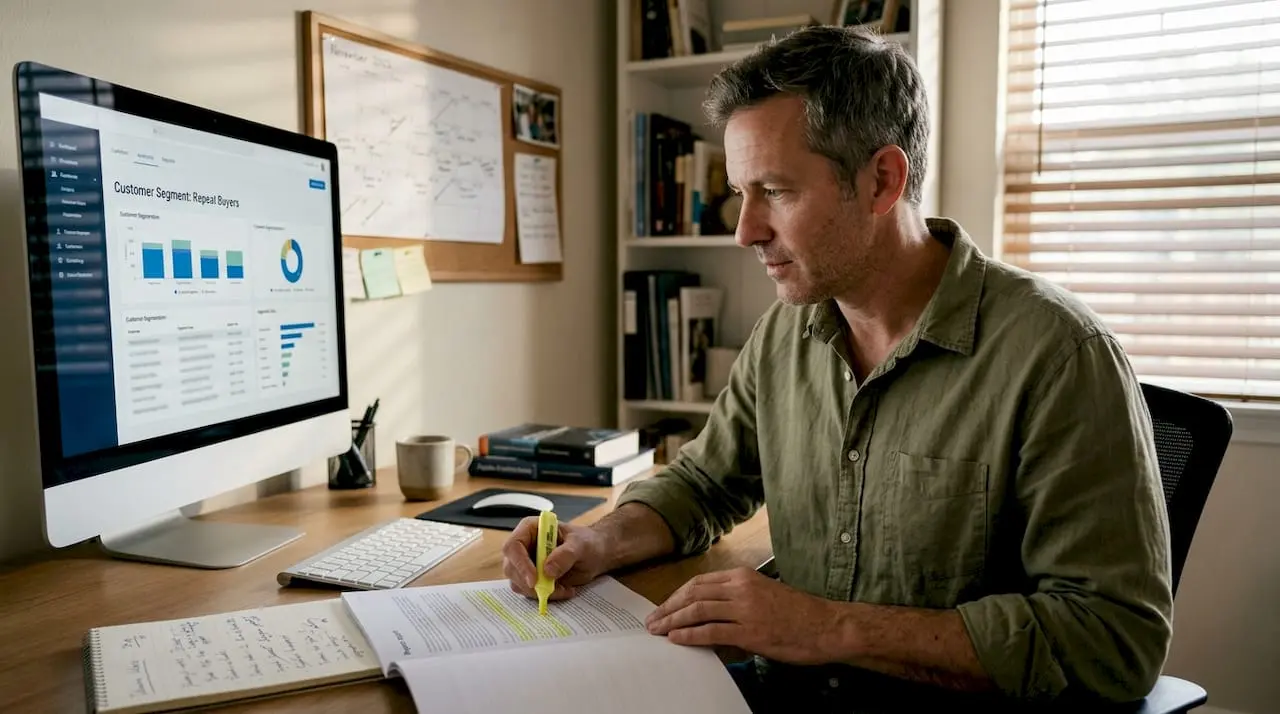 Marketer working on personalized email content