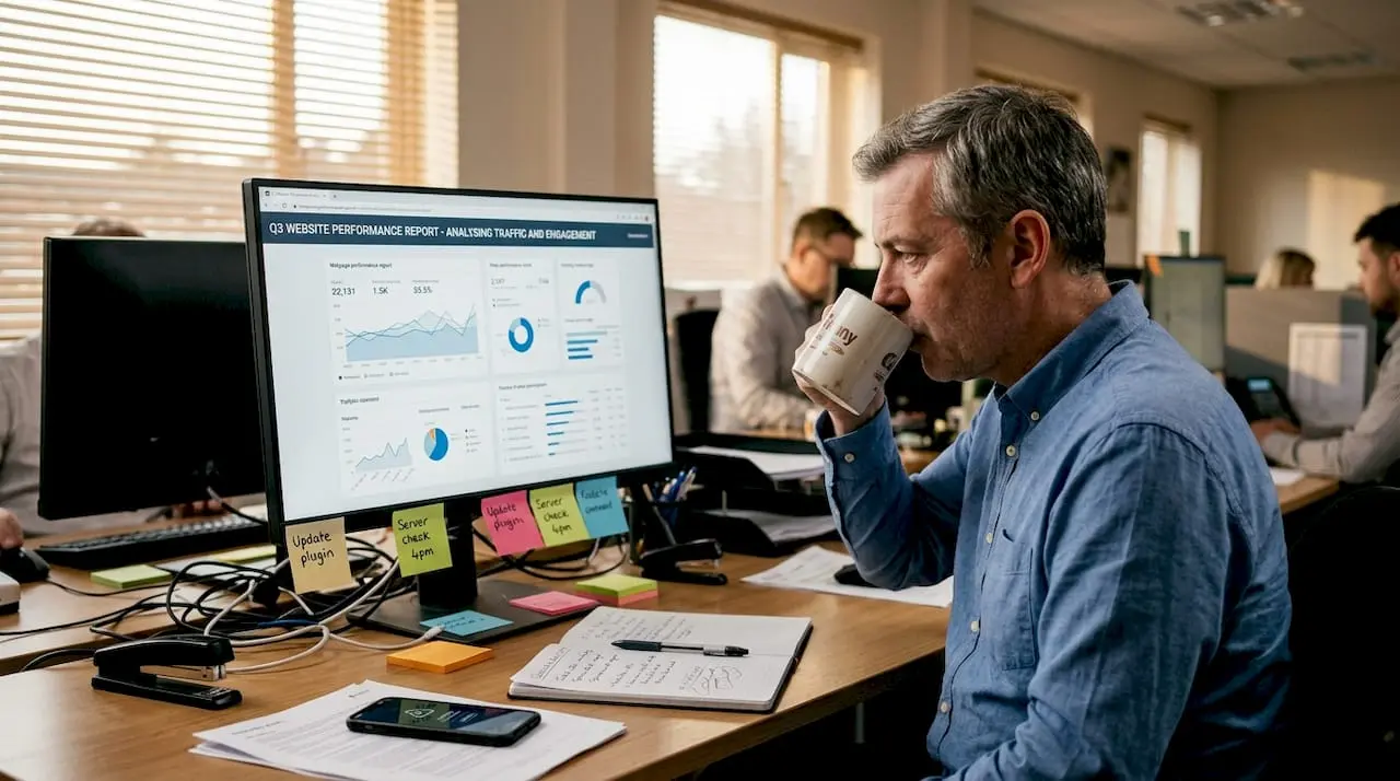 Web manager checks site reliability report
