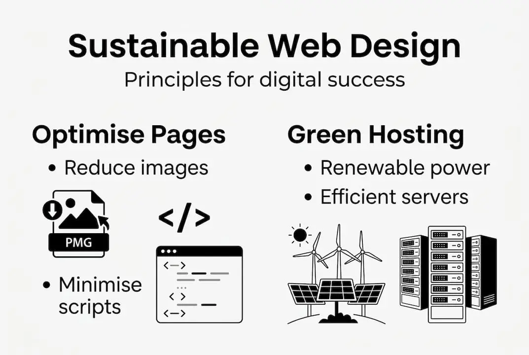 Infographic on sustainable web design principles