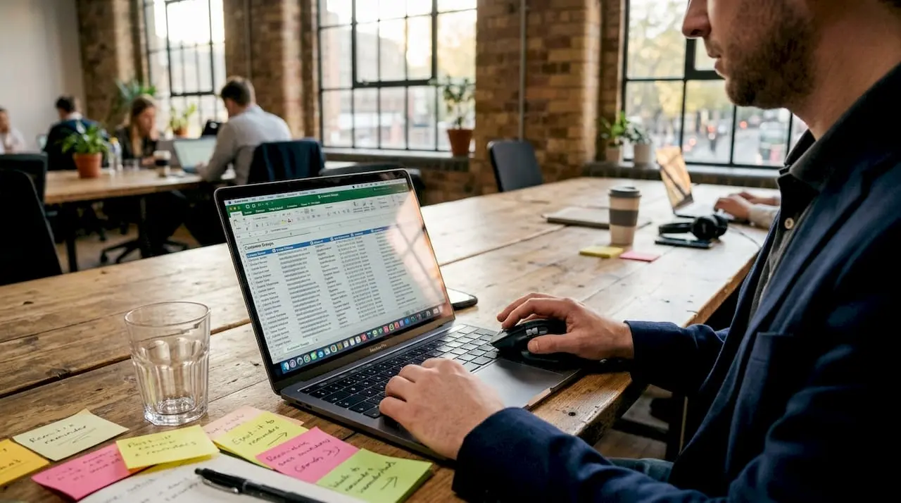 SME owner segmenting email marketing list