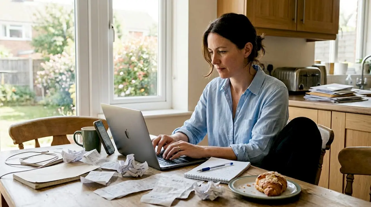 Small business owner working on email marketing