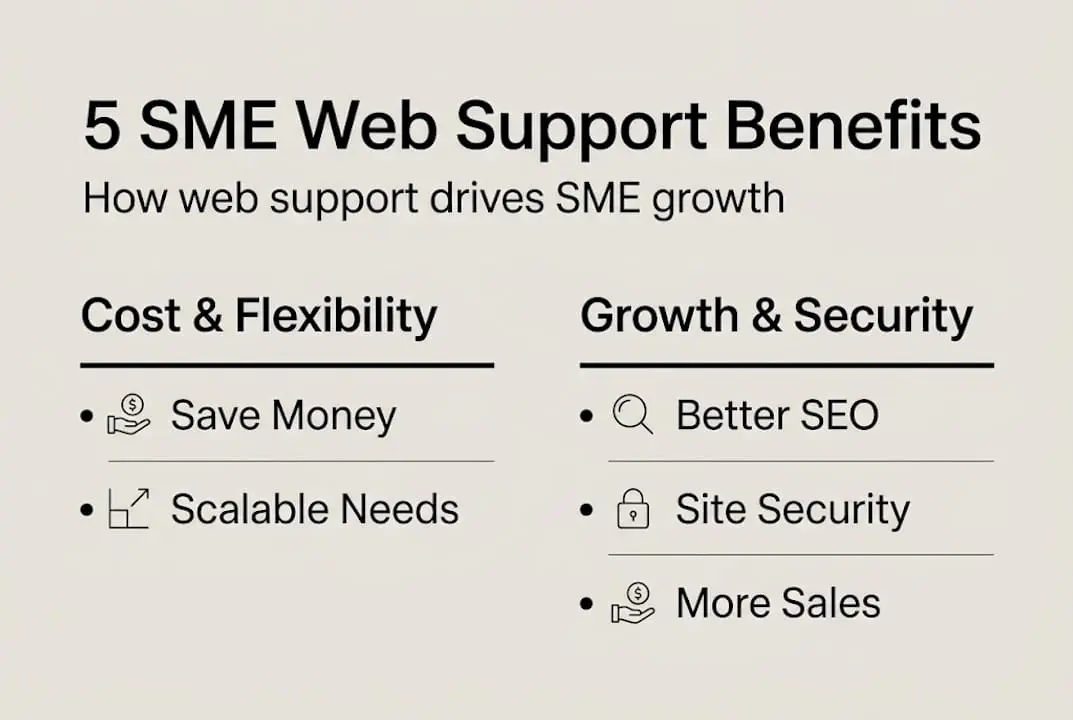 Infographic summarizing SME web support benefits