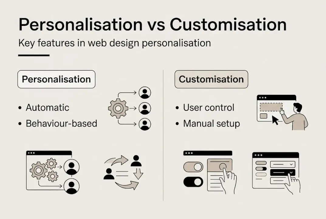 Infographic comparing personalisation and customisation