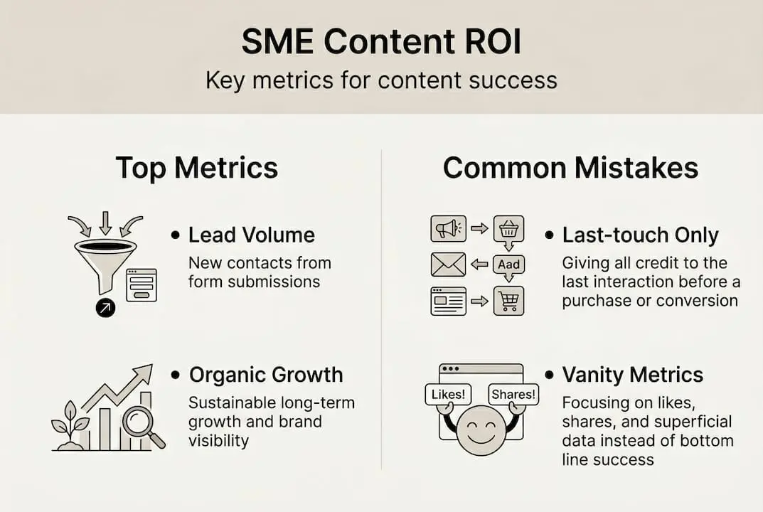 Infographic on SME content ROI key points