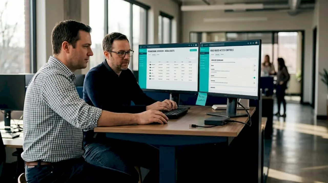 IT team comparing asset management software