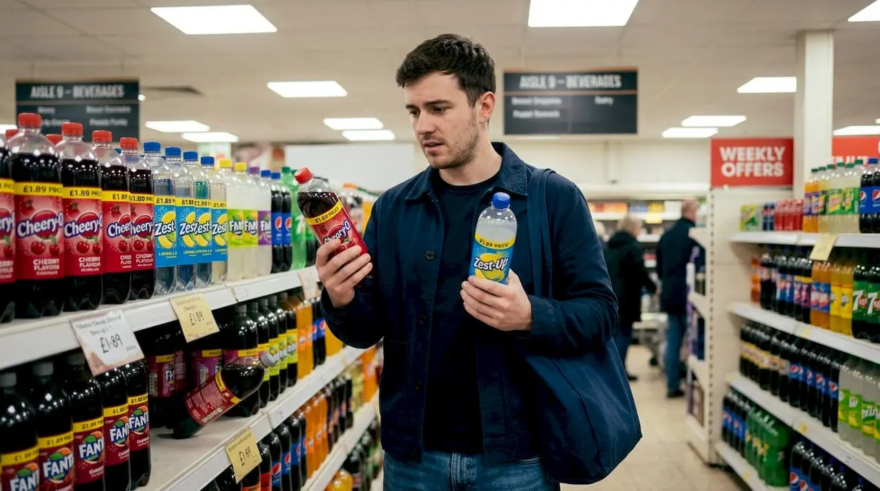 Shopper comparing products with different colours