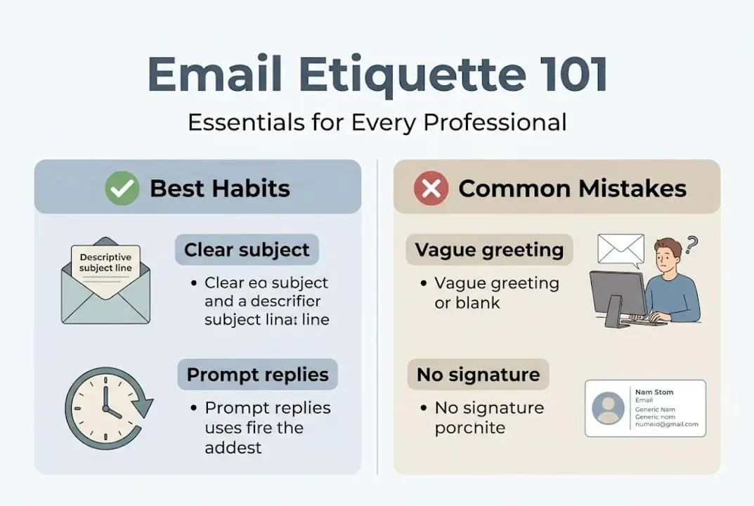 Infographic of good and bad email etiquette
