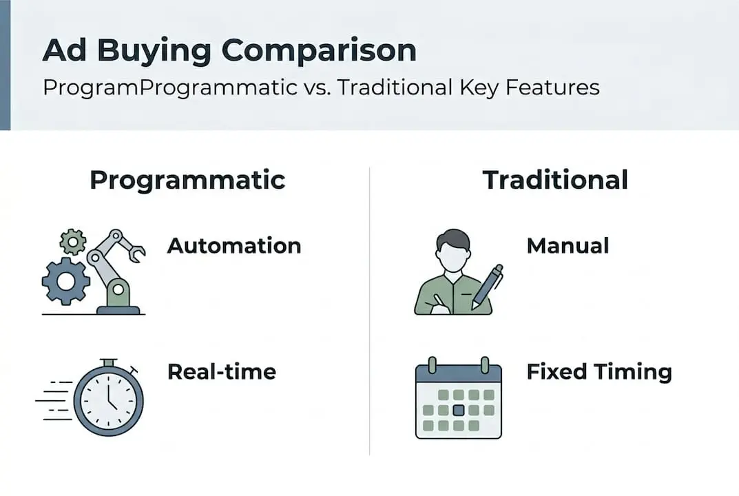 Infographic comparing programmatic and traditional ad buying
