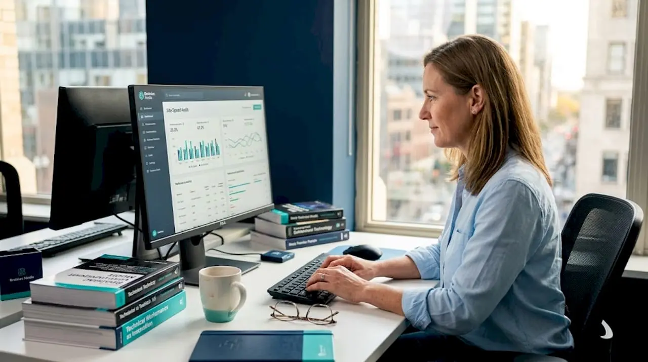 Web developer analyzing site speed metrics