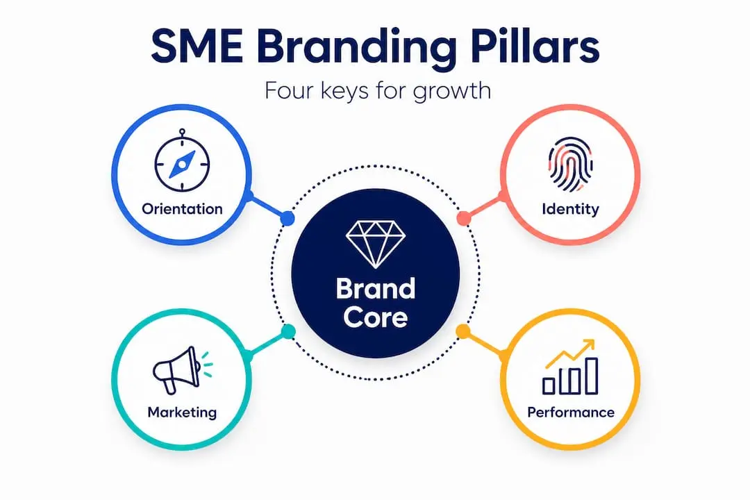 Infographic depicts SME branding pillar hierarchy