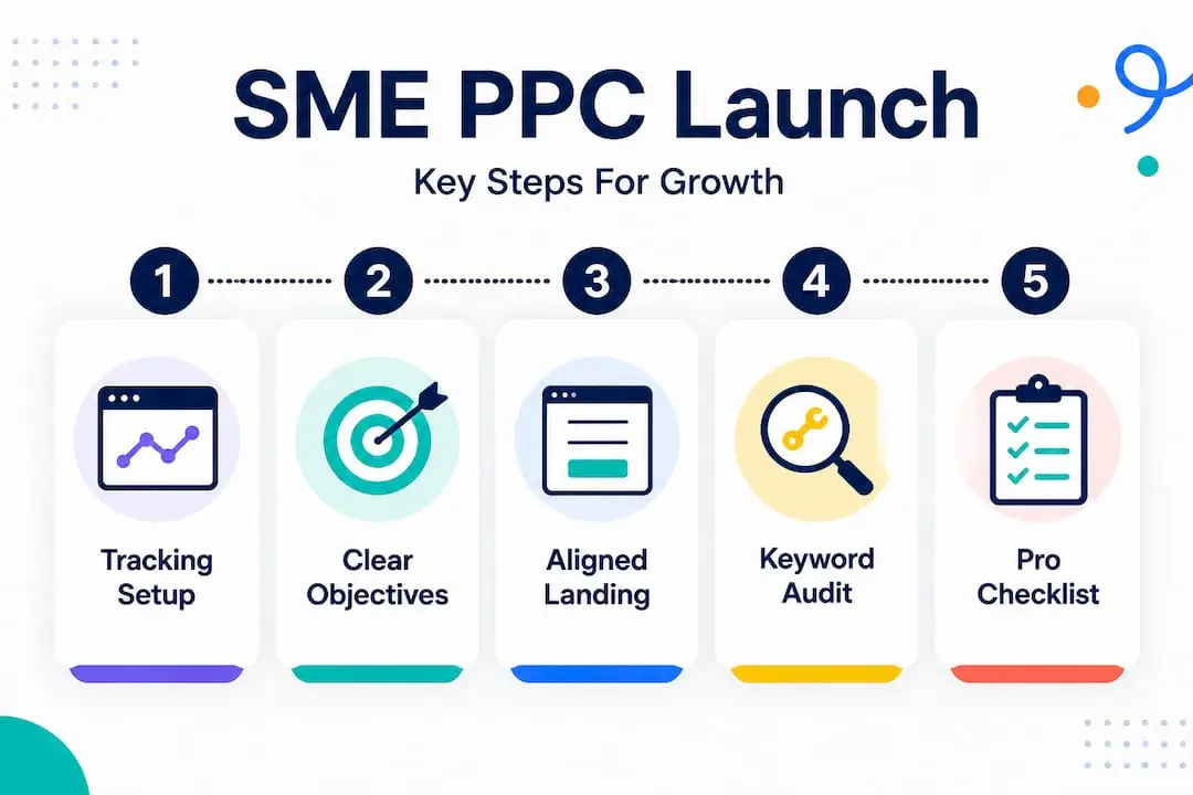 Infographic outlining SME PPC launch steps
