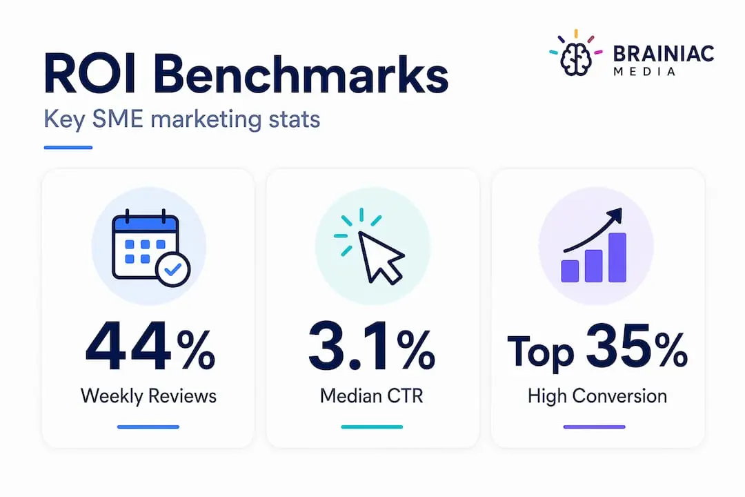 Infographic with digital marketing ROI statistics