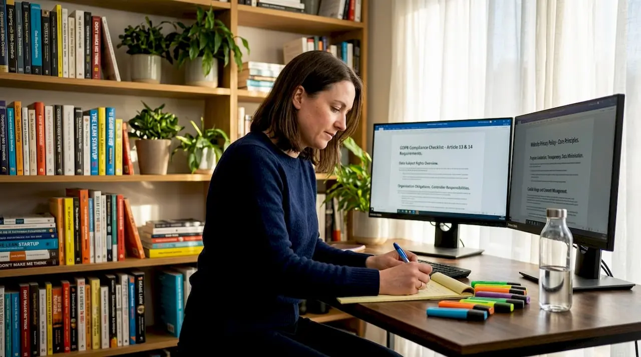 Website manager reviews GDPR compliance policies