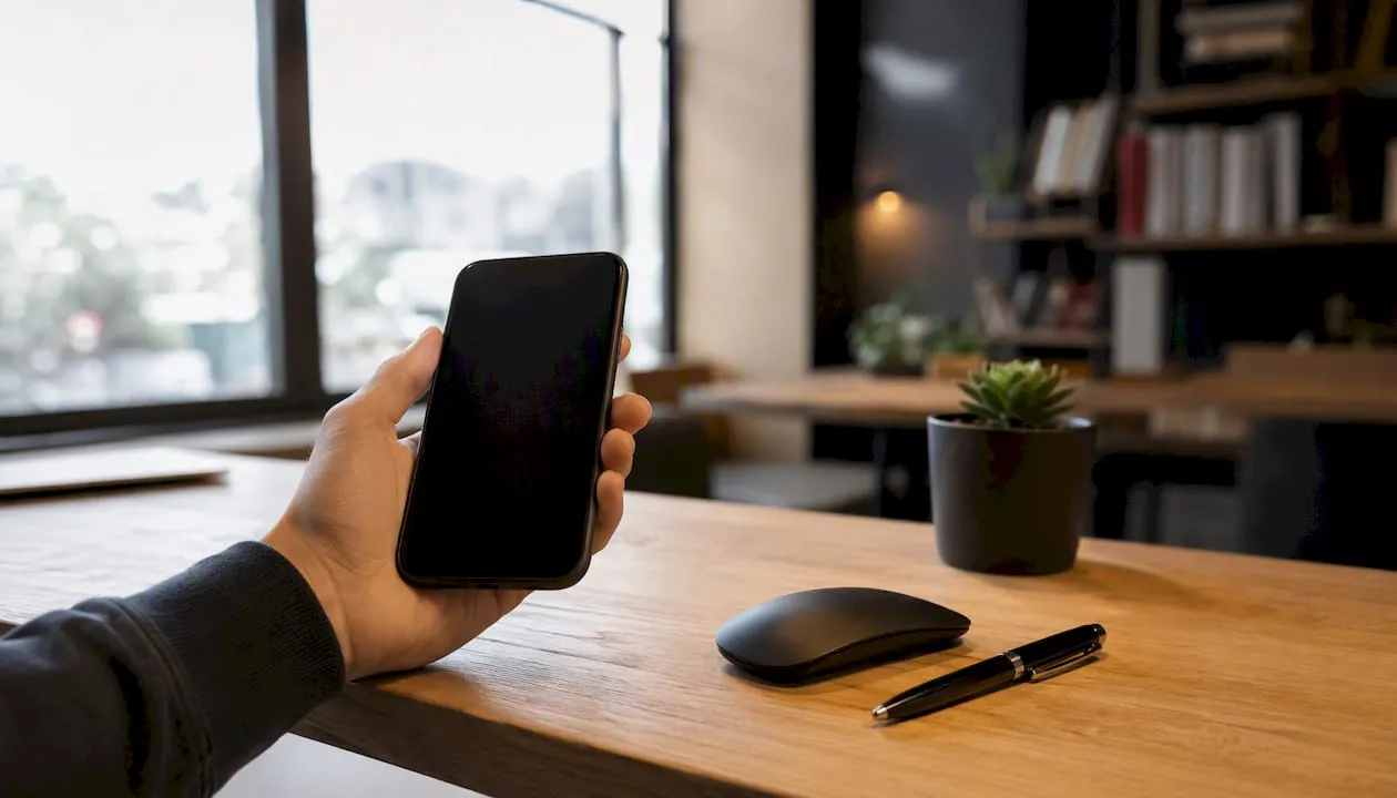 Smartphone held for ecommerce responsive test