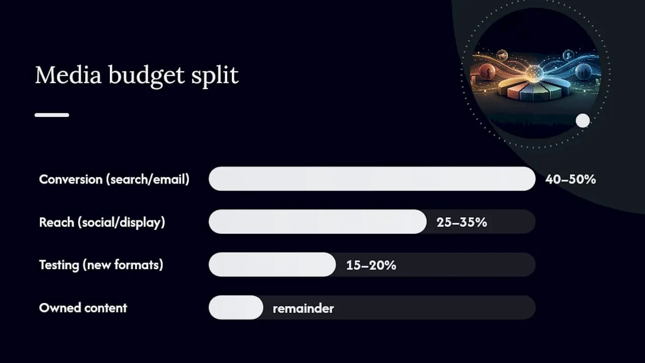 How should you split your media budget across channels? — overview diagram