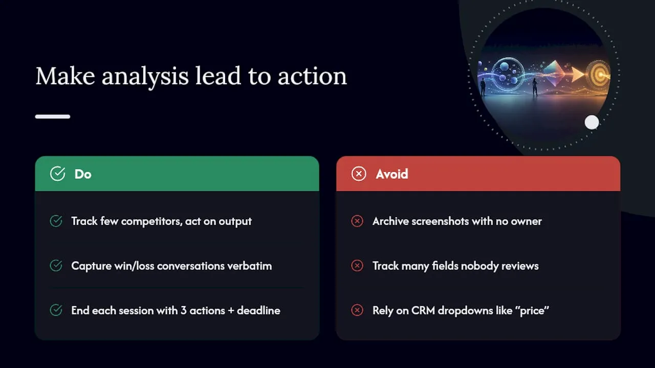 A practitioner's view on why most competitive analysis fails — overview diagram