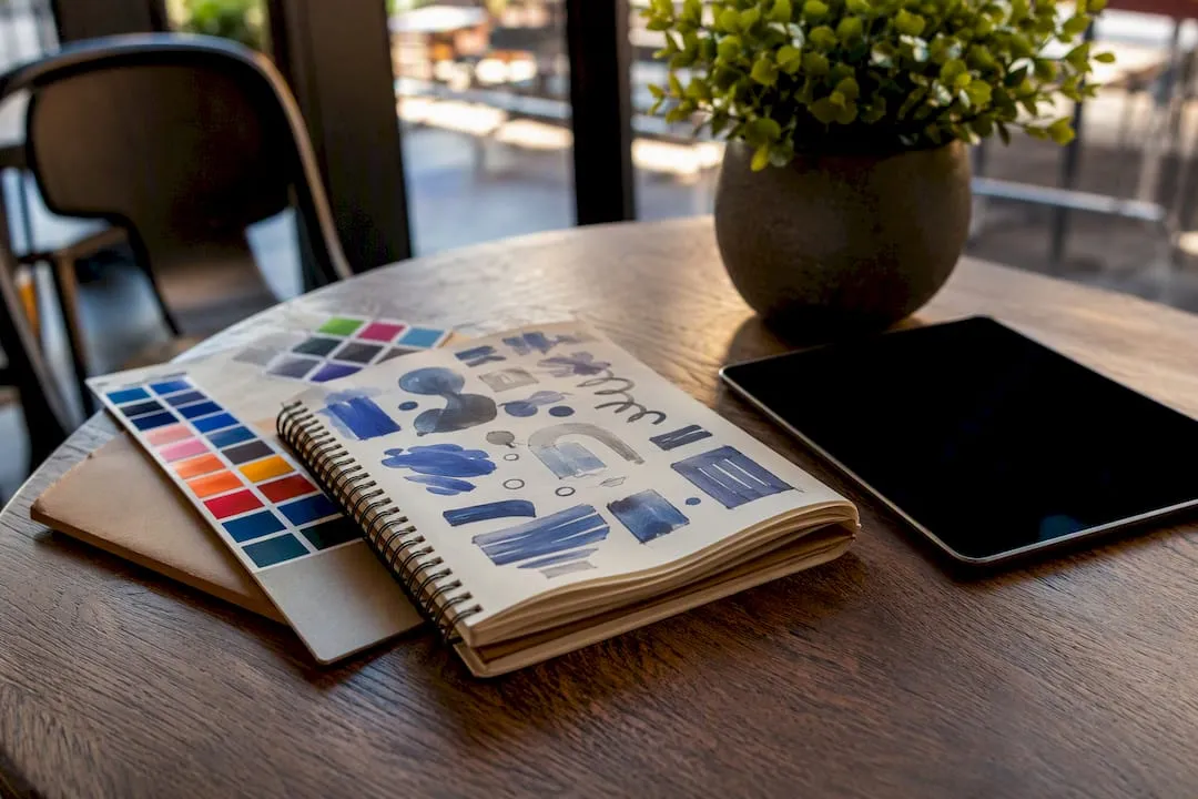 Physical marketing tools representing AI campaigns